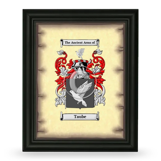 Taube Coat of Arms Framed - Black