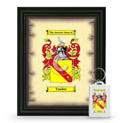 Towber Framed Coat of Arms and Keychain - Black