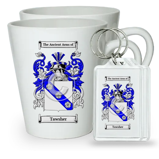 Tawsher Pair of Latte Mugs and Pair of Keychains