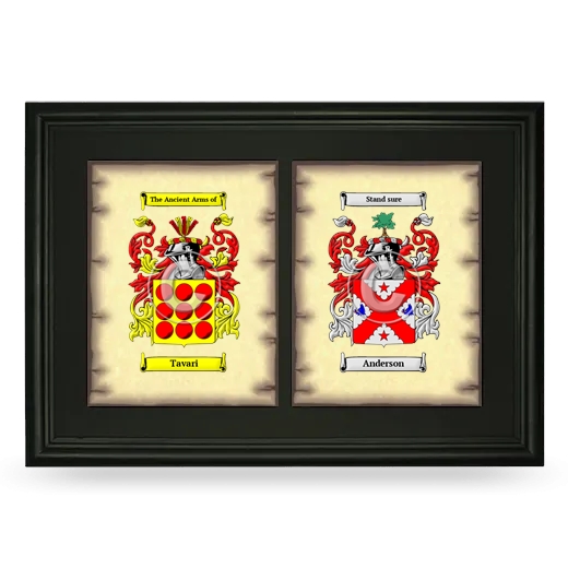 Double Coat of Arms Framed - Black