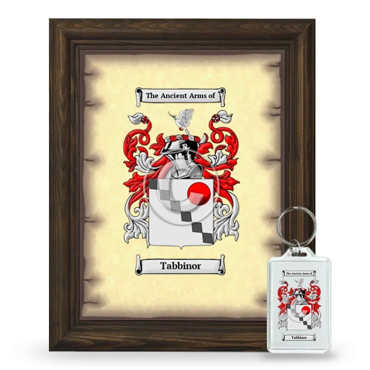 Tabbinor Framed Coat of Arms and Keychain - Brown