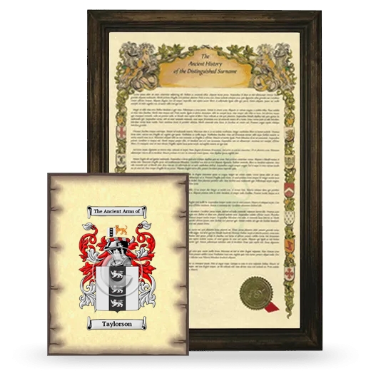 Taylorson Framed History and Coat of Arms Print - Brown