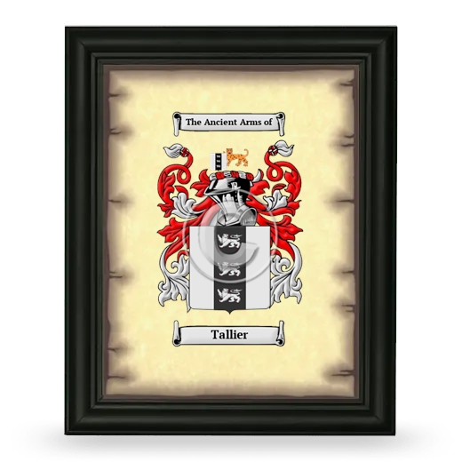 Tallier Coat of Arms Framed - Black