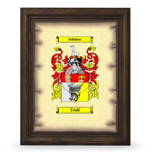 Teall Coat of Arms Framed - Brown