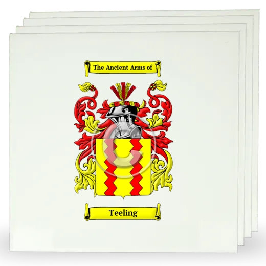 Teeling Set of Four Large Tiles with Coat of Arms