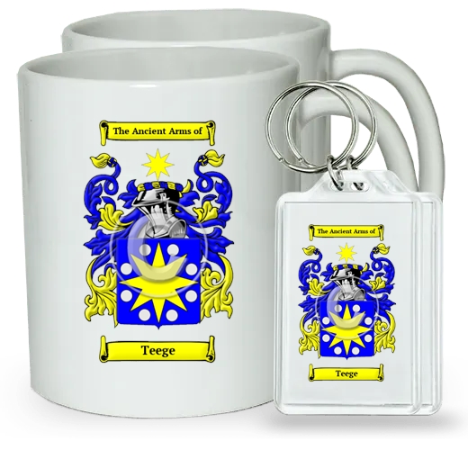 Teege Pair of Coffee Mugs and Pair of Keychains