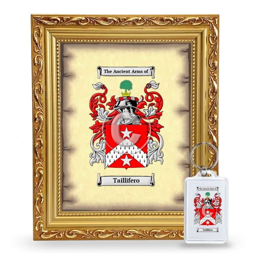 Taillifero Framed Coat of Arms and Keychain - Gold