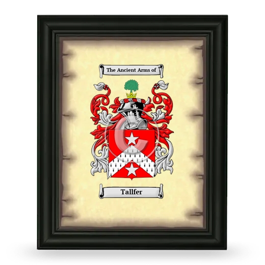 Tallfer Coat of Arms Framed - Black