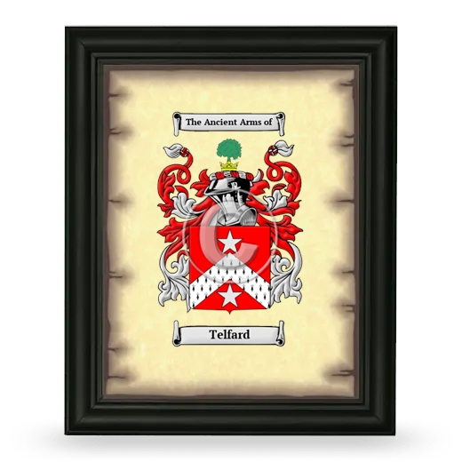 Telfard Coat of Arms Framed - Black