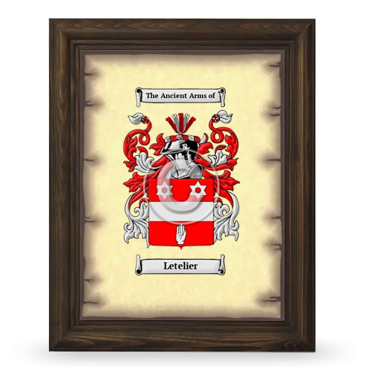 Letelier Coat of Arms Framed - Brown