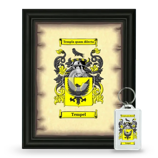 Tempel Framed Coat of Arms and Keychain - Black