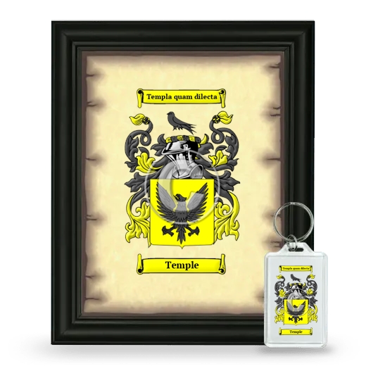 Temple Framed Coat of Arms and Keychain - Black