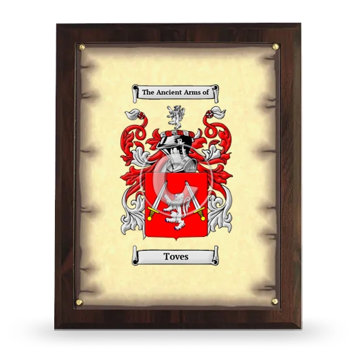 Toves Coat of Arms Plaque