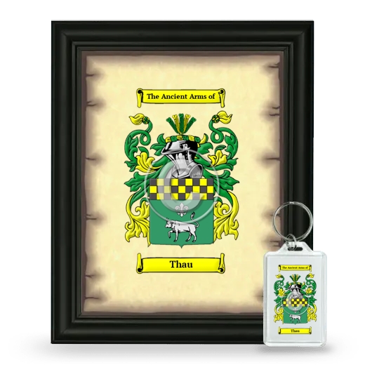 Thau Framed Coat of Arms and Keychain - Black