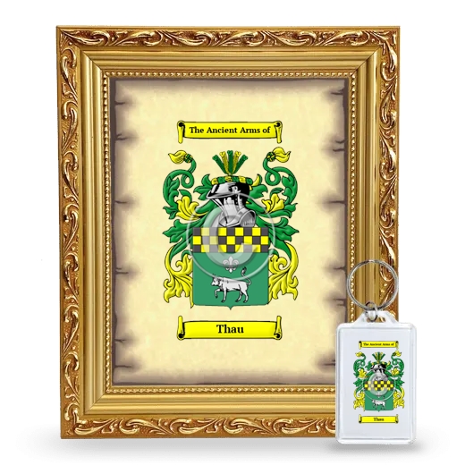 Thau Framed Coat of Arms and Keychain - Gold