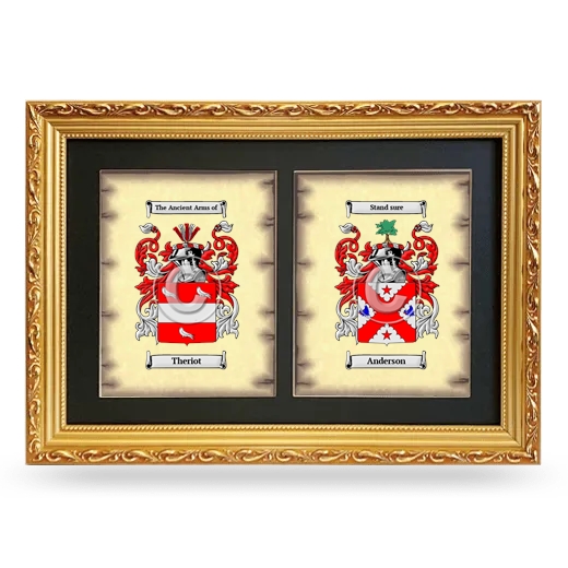 Double Coat of Arms Framed - Gold