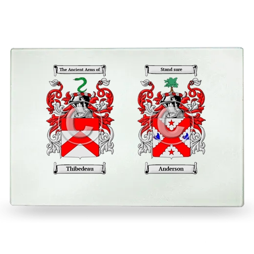 Double Coat of Arms Glass Cutting Board