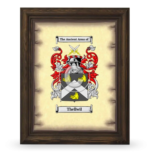 Thellwil Coat of Arms Framed - Brown