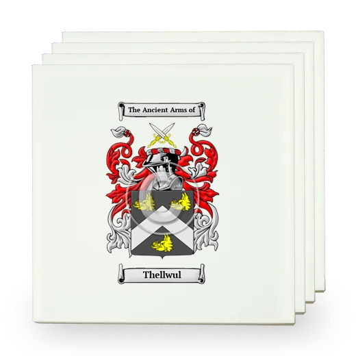 Thellwul Set of Four Small Tiles with Coat of Arms