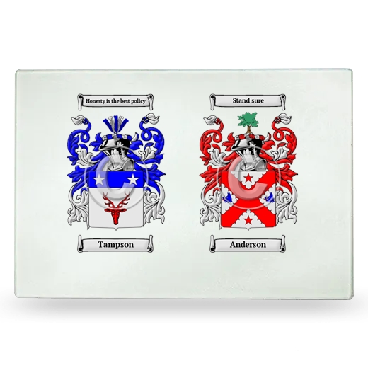 Double Coat of Arms Glass Cutting Board