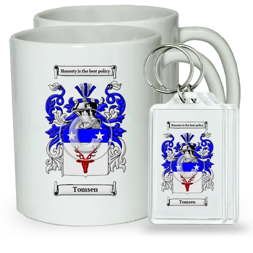 Tomsen Pair of Coffee Mugs and Pair of Keychains