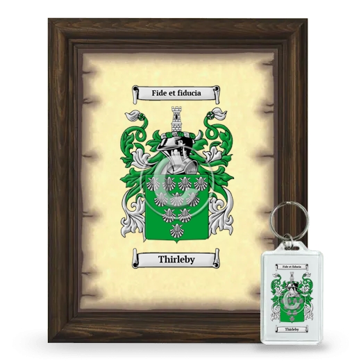 Thirleby Framed Coat of Arms and Keychain - Brown