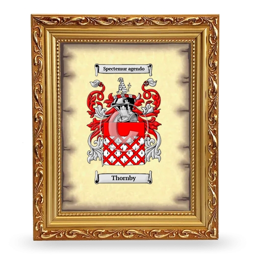 Thornby Coat of Arms Framed - Gold