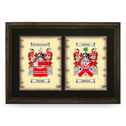 Double Coat of Arms Framed - Brown