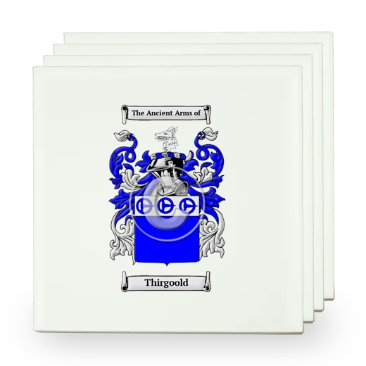 Thirgoold Set of Four Small Tiles with Coat of Arms