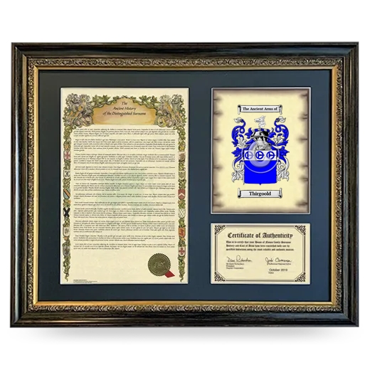 Thirgoold Framed Surname History and Coat of Arms- Heirloom