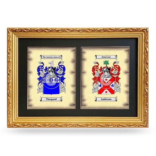 Double Coat of Arms Framed - Gold