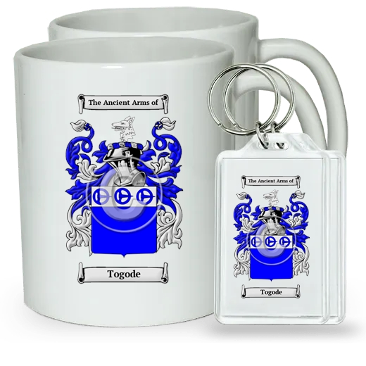 Togode Pair of Coffee Mugs and Pair of Keychains