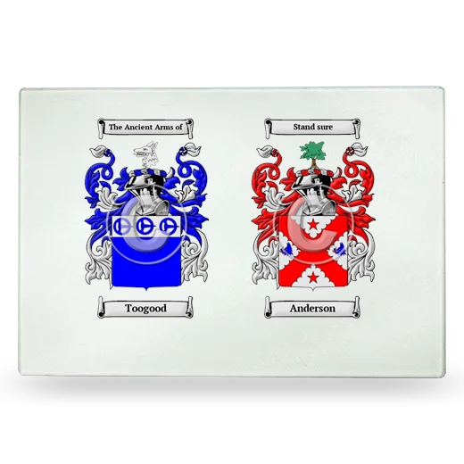 Double Coat of Arms Glass Cutting Board