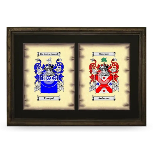 Double Coat of Arms Framed - Brown