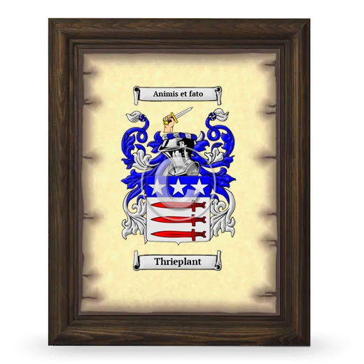 Thrieplant Coat of Arms Framed - Brown