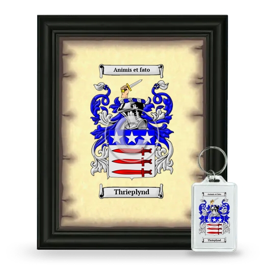 Thrieplynd Framed Coat of Arms and Keychain - Black