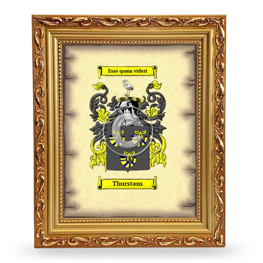 Thurstans Coat of Arms Framed - Gold