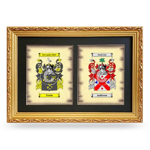 Double Coat of Arms Framed - Gold