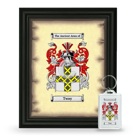 Tway Framed Coat of Arms and Keychain - Black