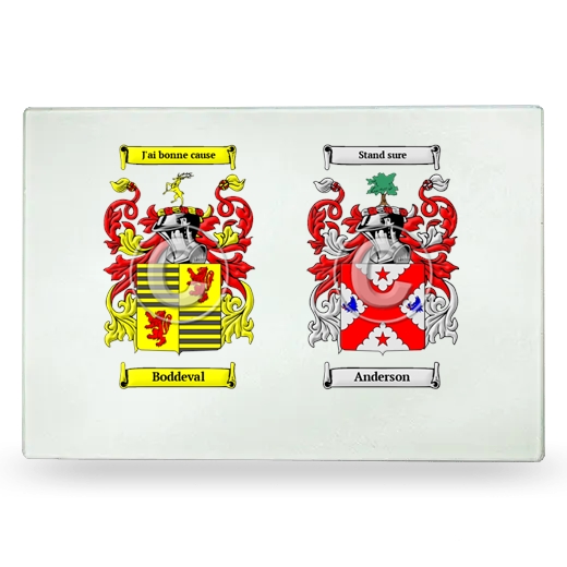 Double Coat of Arms Glass Cutting Board