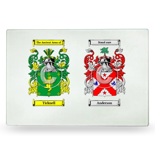 Double Coat of Arms Glass Cutting Board