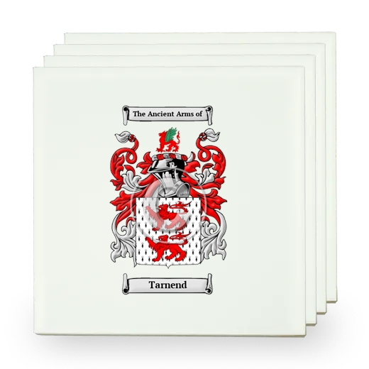 Tarnend Set of Four Small Tiles with Coat of Arms