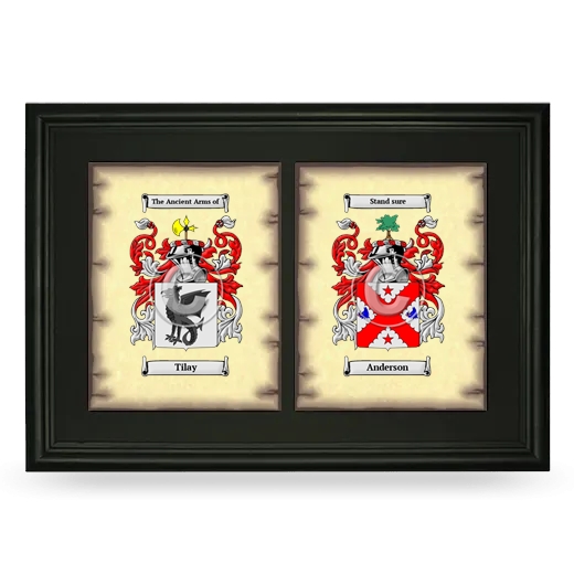 Double Coat of Arms Framed - Black