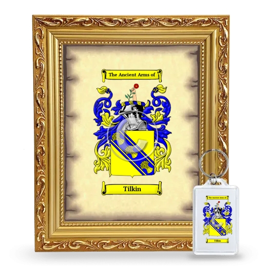 Tilkin Framed Coat of Arms and Keychain - Gold