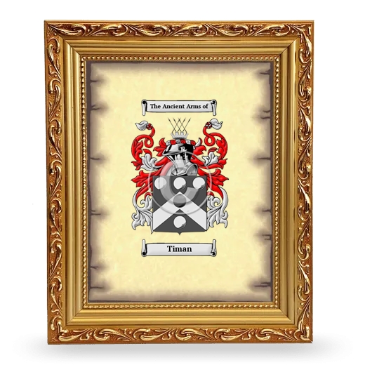 Timan Coat of Arms Framed - Gold