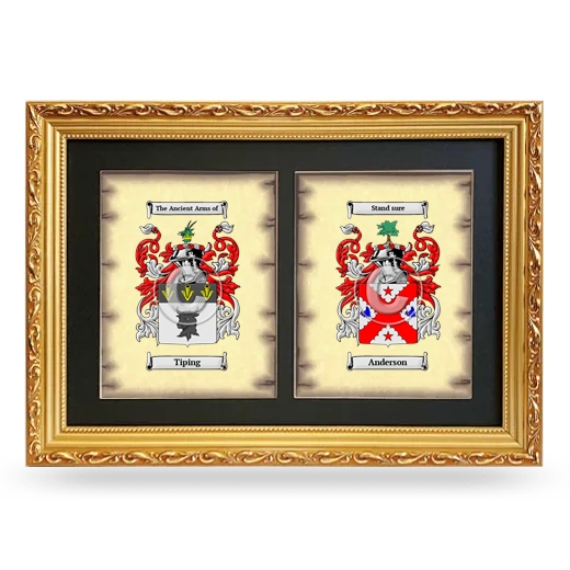 Double Coat of Arms Framed - Gold