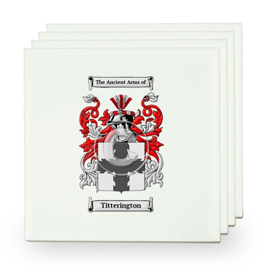 Titterington Set of Four Small Tiles with Coat of Arms