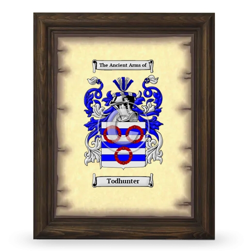 Todhunter Coat of Arms Framed - Brown