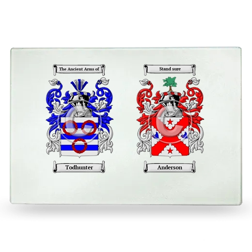 Double Coat of Arms Glass Cutting Board