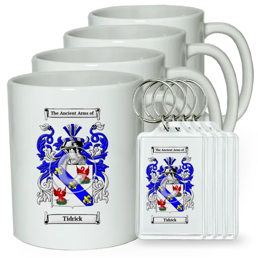 Tidrick Set of 4 Coffee Mugs and Keychains